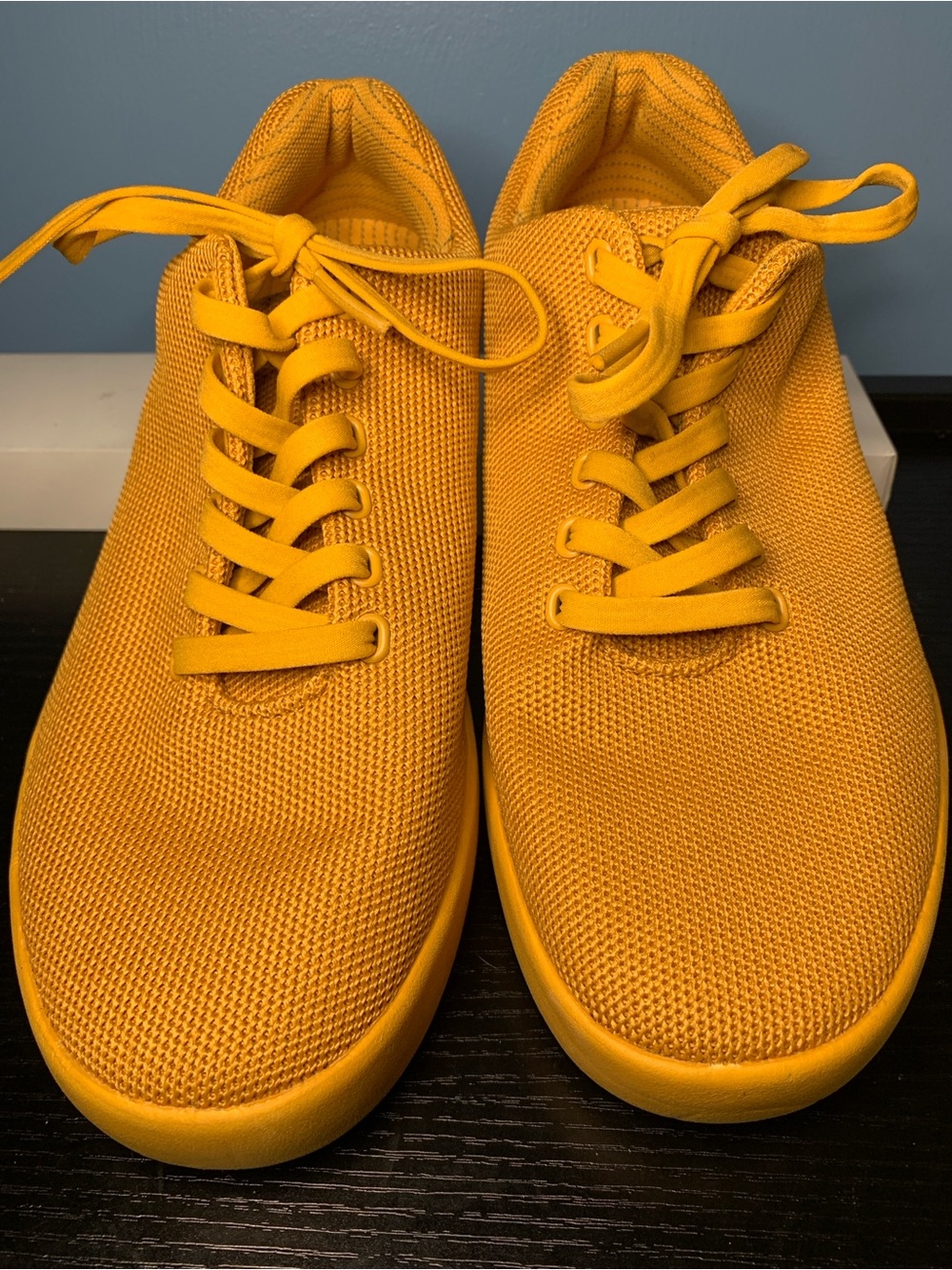 Atoms Men's/Women’s Knit Sneakers in Bright Golden Yellow